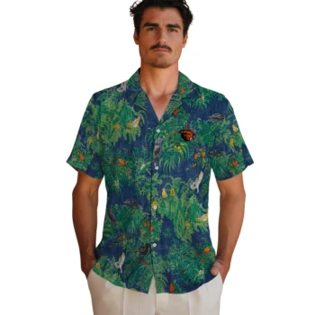 oregon state beavers bird canopy green hawaiian shirts fashion forward