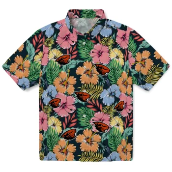 oregon state beavers brilliant hibiscus garden hawaiian shirts best selling