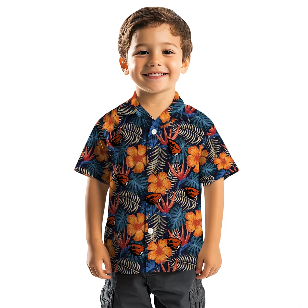 Oregon State Beavers Hawaiian Shirt - Hibiscus Foliage oregon state beavers hibiscus foliage hawaiian shirts top rated