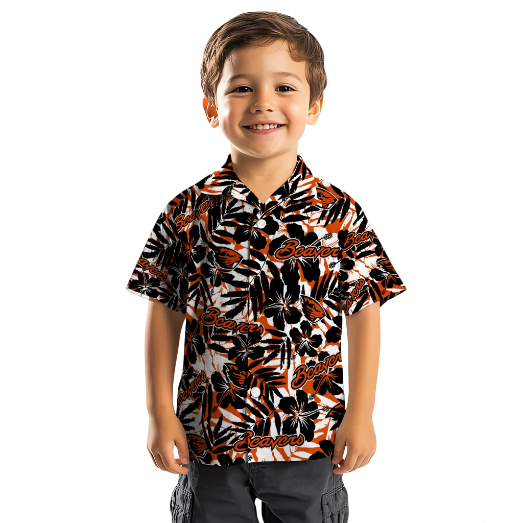Oregon State Beavers Hawaiian Shirt - Hibiscus Overlay oregon state beavers hibiscus overlay hawaiian shirts top rated