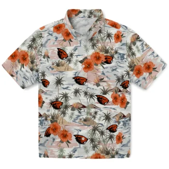 oregon state beavers hibiscus seaside white hawaiian shirts best selling