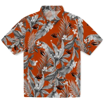 oregon state beavers palm leaves orange hawaiian shirts best selling