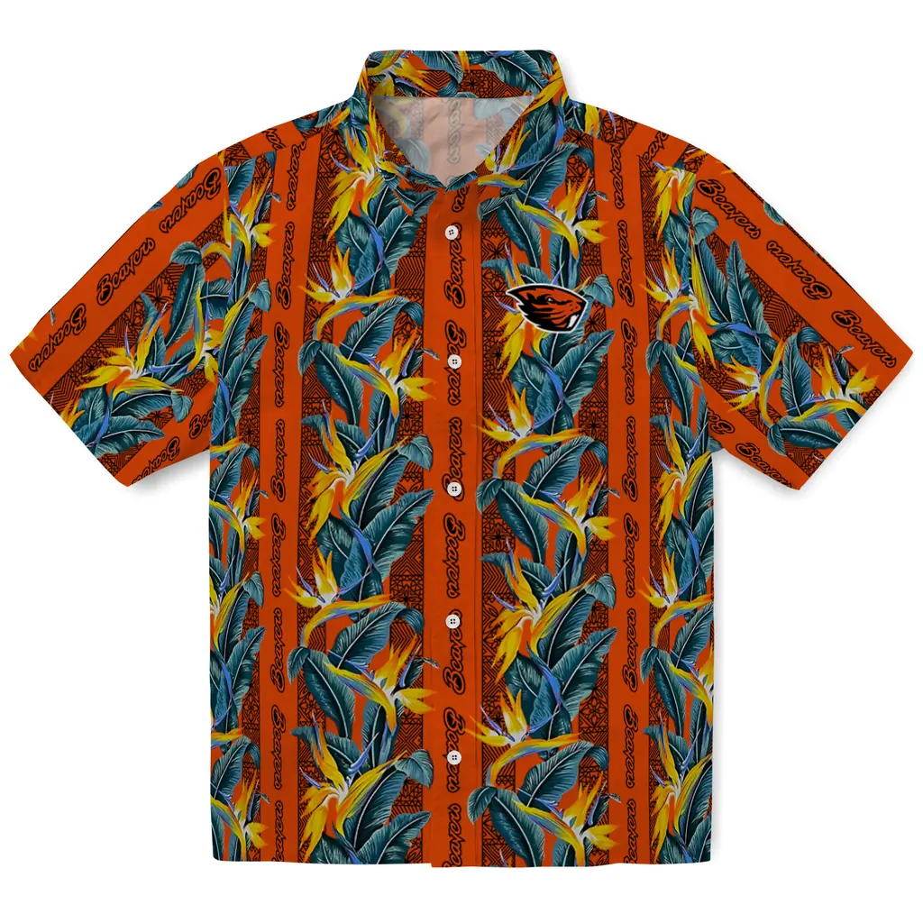 Oregon State Beavers Hawaiian Shirt - Paradise Vines oregon state beavers paradise vines orange hawaiian shirts best selling