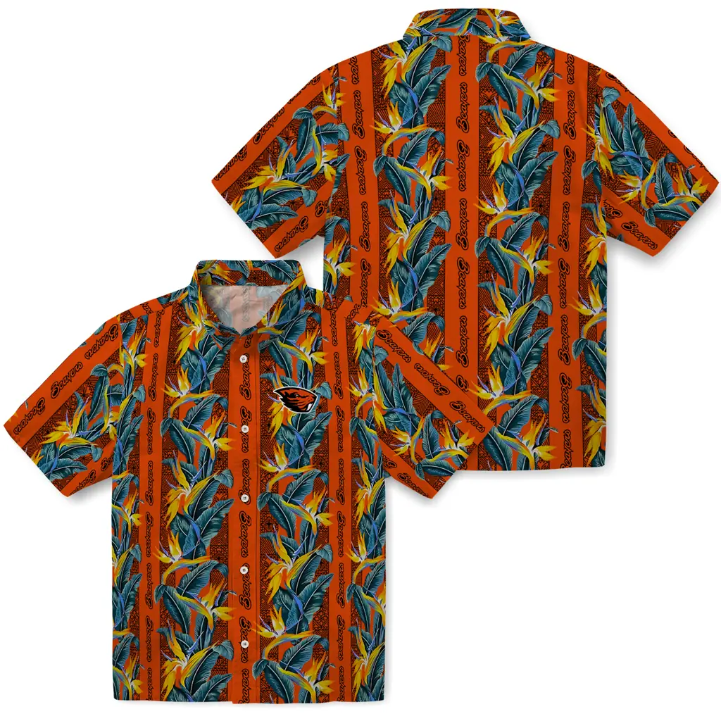 Oregon State Beavers Hawaiian Shirt - Paradise Vines oregon state beavers paradise vines orange hawaiian shirts high quality