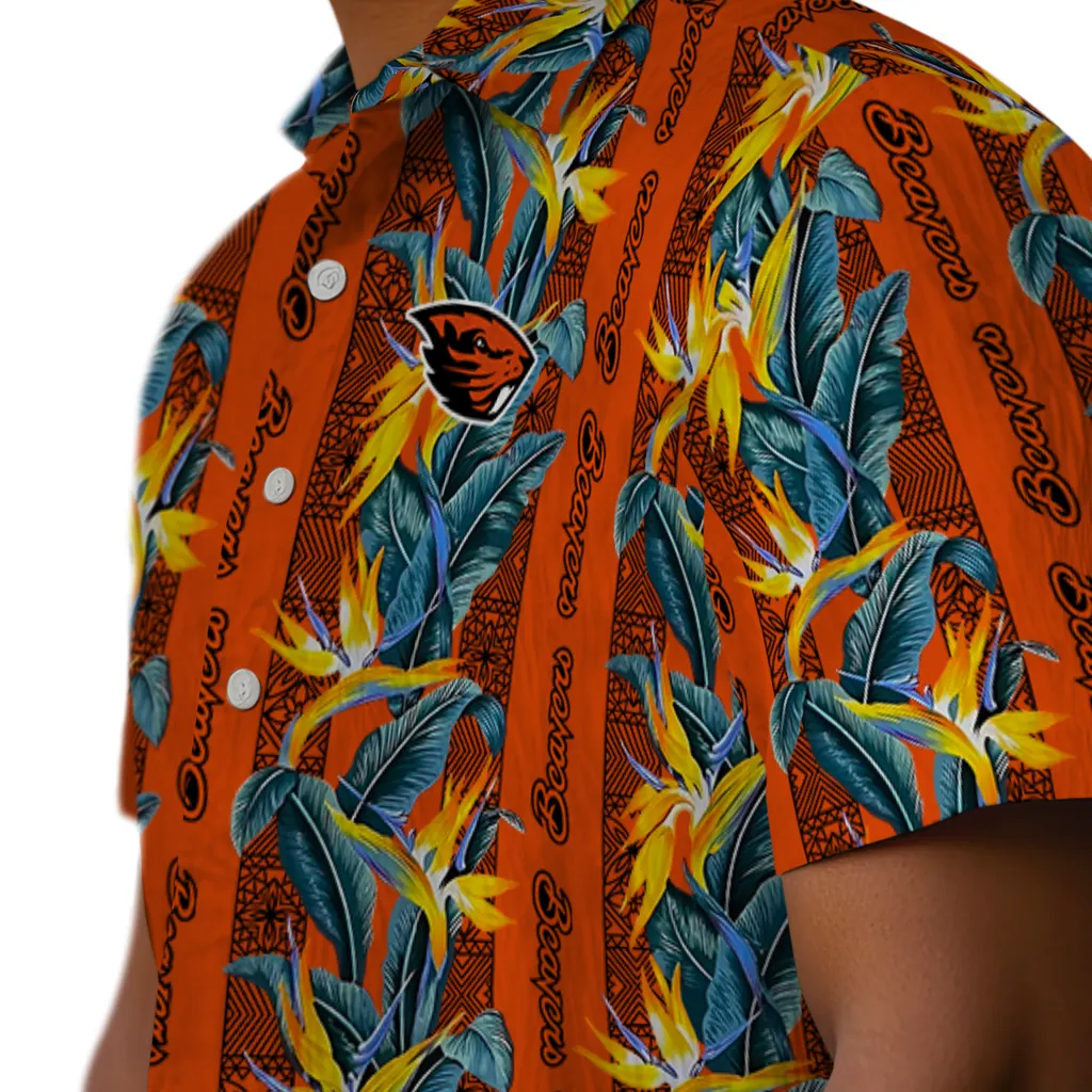 Oregon State Beavers Hawaiian Shirt - Paradise Vines oregon state beavers paradise vines orange hawaiian shirts trendy