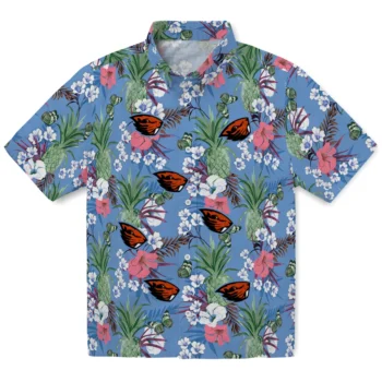oregon state beavers pineapple bouquet best sky blue hawaiian shirts best selling
