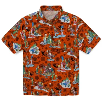 oregon state beavers simpsons christmas orange hawaiian shirts best selling
