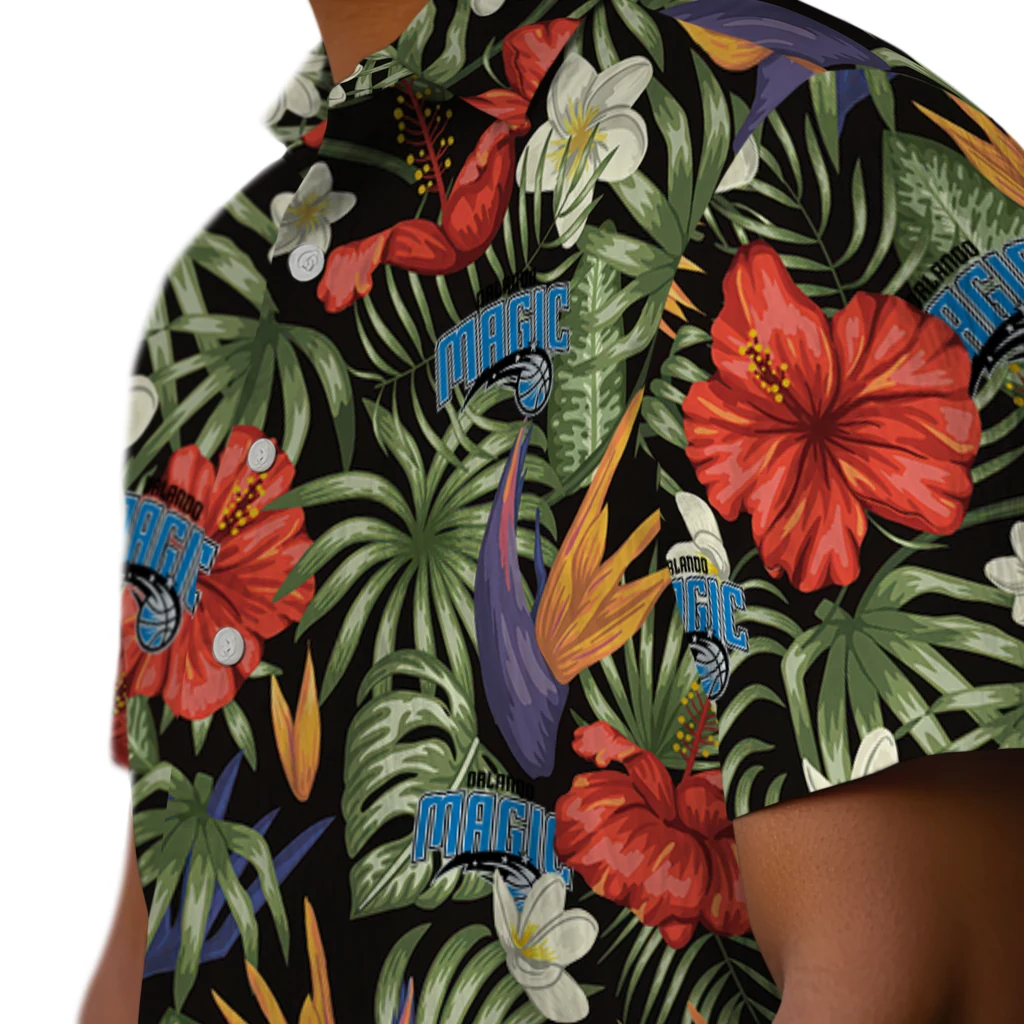 Orlando Magic Hawaiian Shirt - Hawaii Floral Hibiscus orlando magic hibiscus bird hawaiian shirts trendy