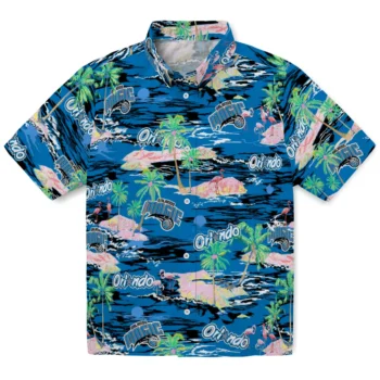 orlando magic flamingo retreat blue hawaiian shirts best selling