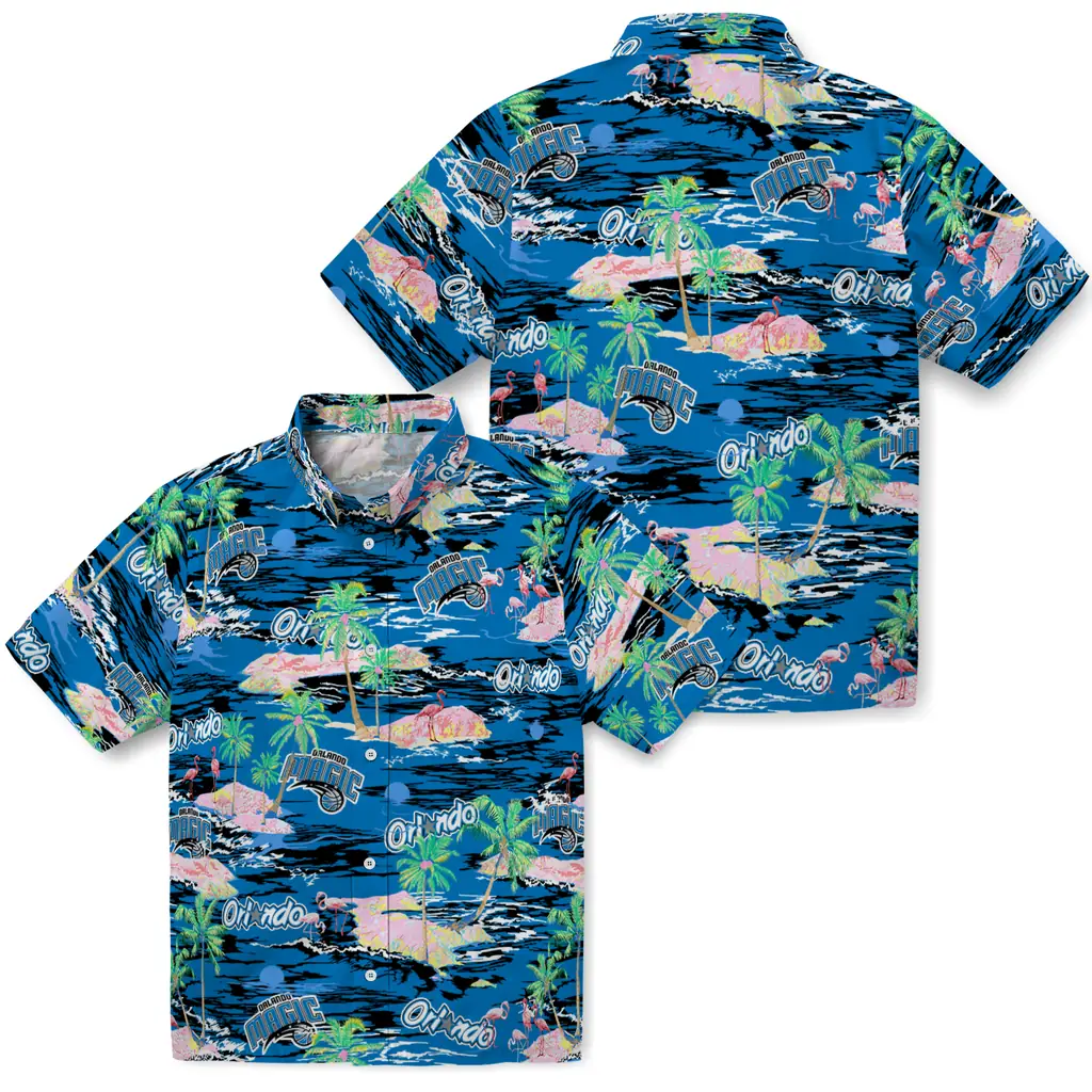 Orlando Magic Hawaiian Shirt - Hawaii Island orlando magic flamingo retreat blue hawaiian shirts high quality