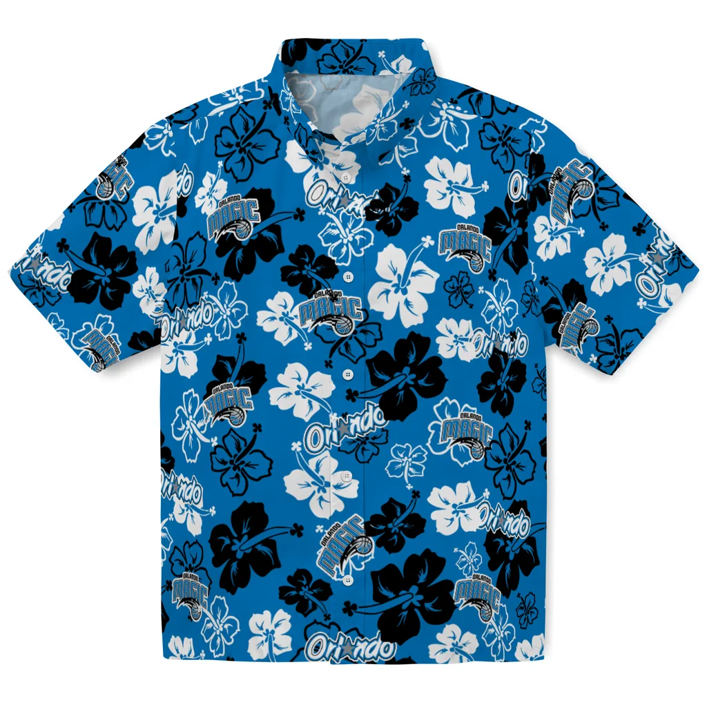 Orlando Magic Hawaiian Shirt - Hibiscus Flower Design orlando magic hibiscus bloom blue hawaiian shirts best selling