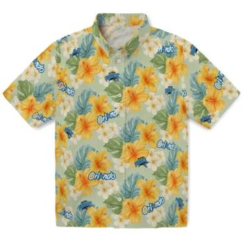 orlando magic hibiscus mood pale lime yellow hawaiian shirts best selling