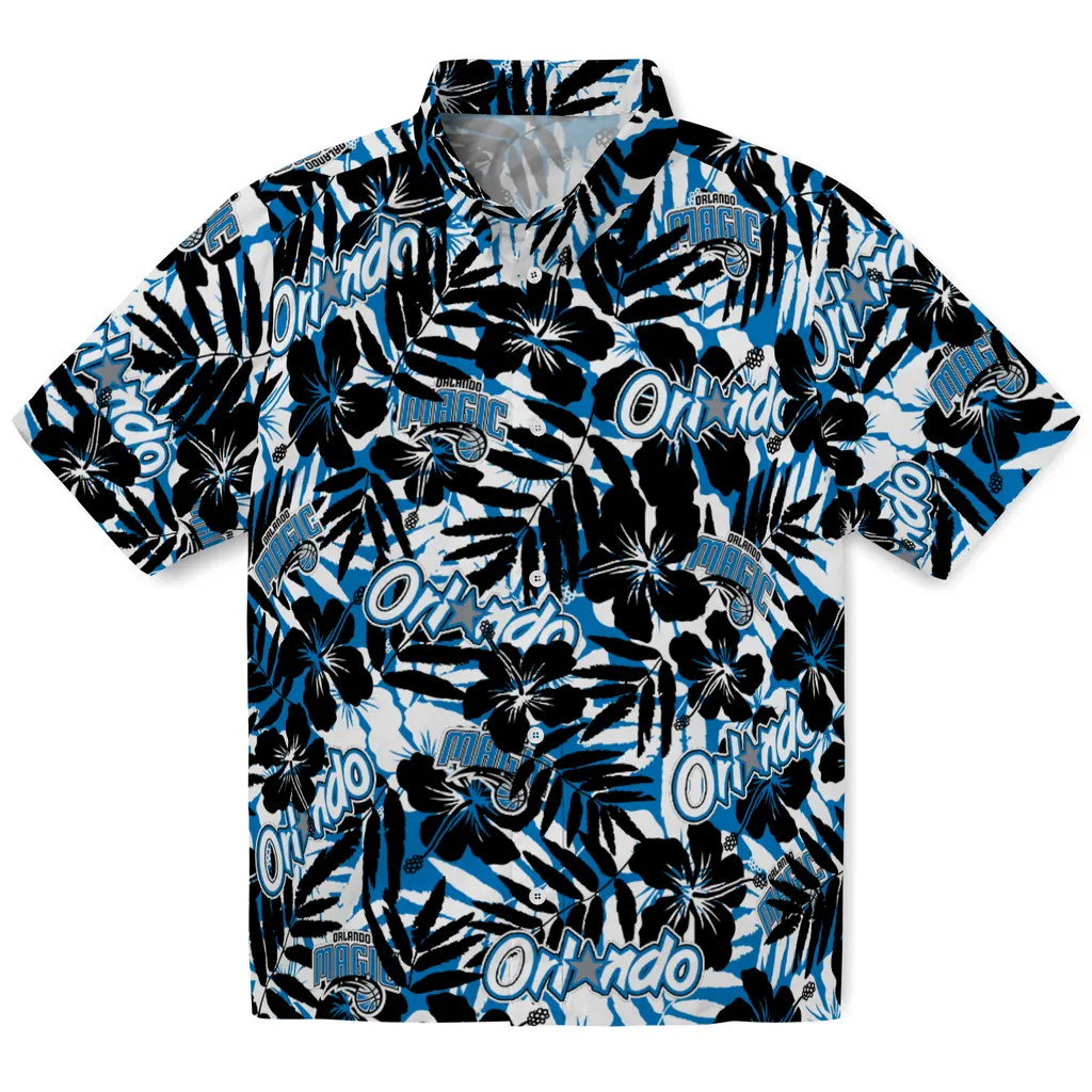 Orlando Magic Hawaiian Shirt - Hibiscus Overlay orlando magic hibiscus overlay hawaiian shirts best selling