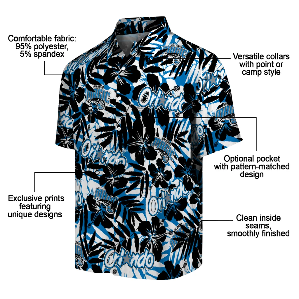 Orlando Magic Hawaiian Shirt - Hibiscus Overlay orlando magic hibiscus overlay hawaiian shirts new arrival