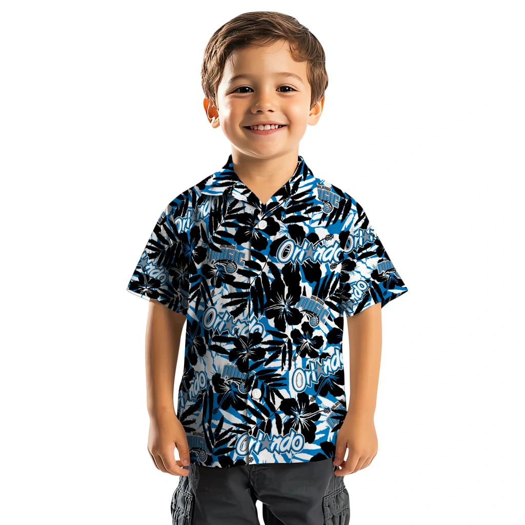 Orlando Magic Hawaiian Shirt - Hibiscus Overlay orlando magic hibiscus overlay hawaiian shirts top rated