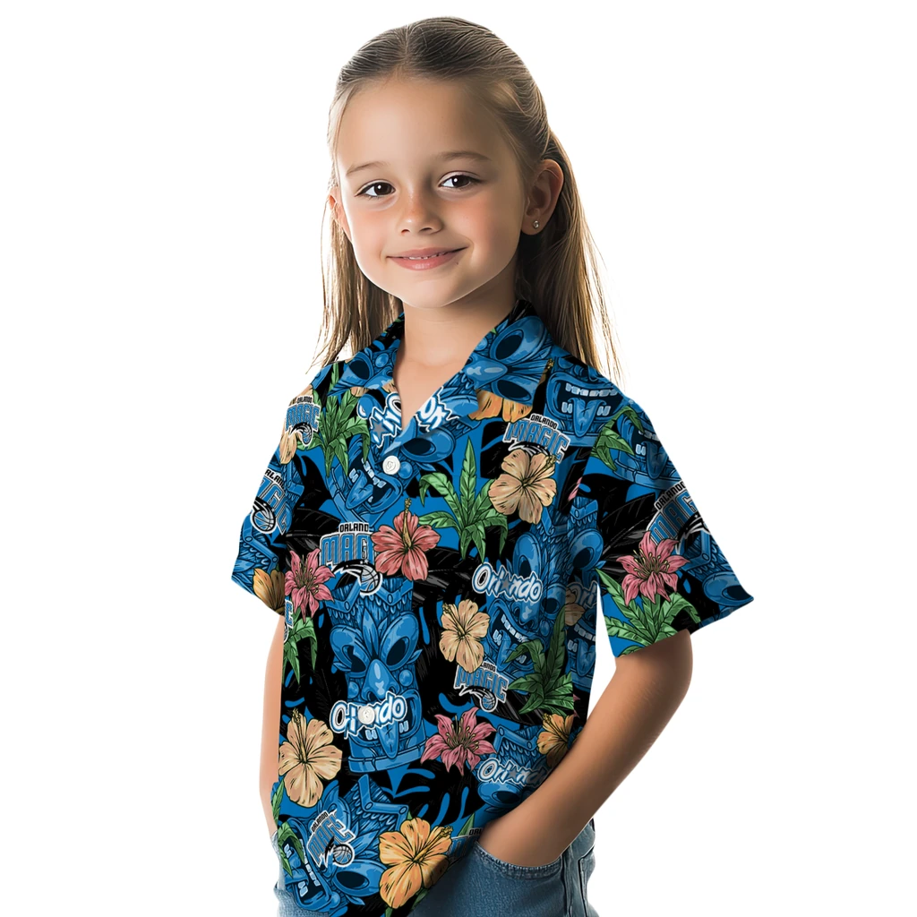Orlando Magic Hawaiian Shirt - Hibiscus Tiki Jungle orlando magic tiki jungle blue hawaiian shirts premium grade