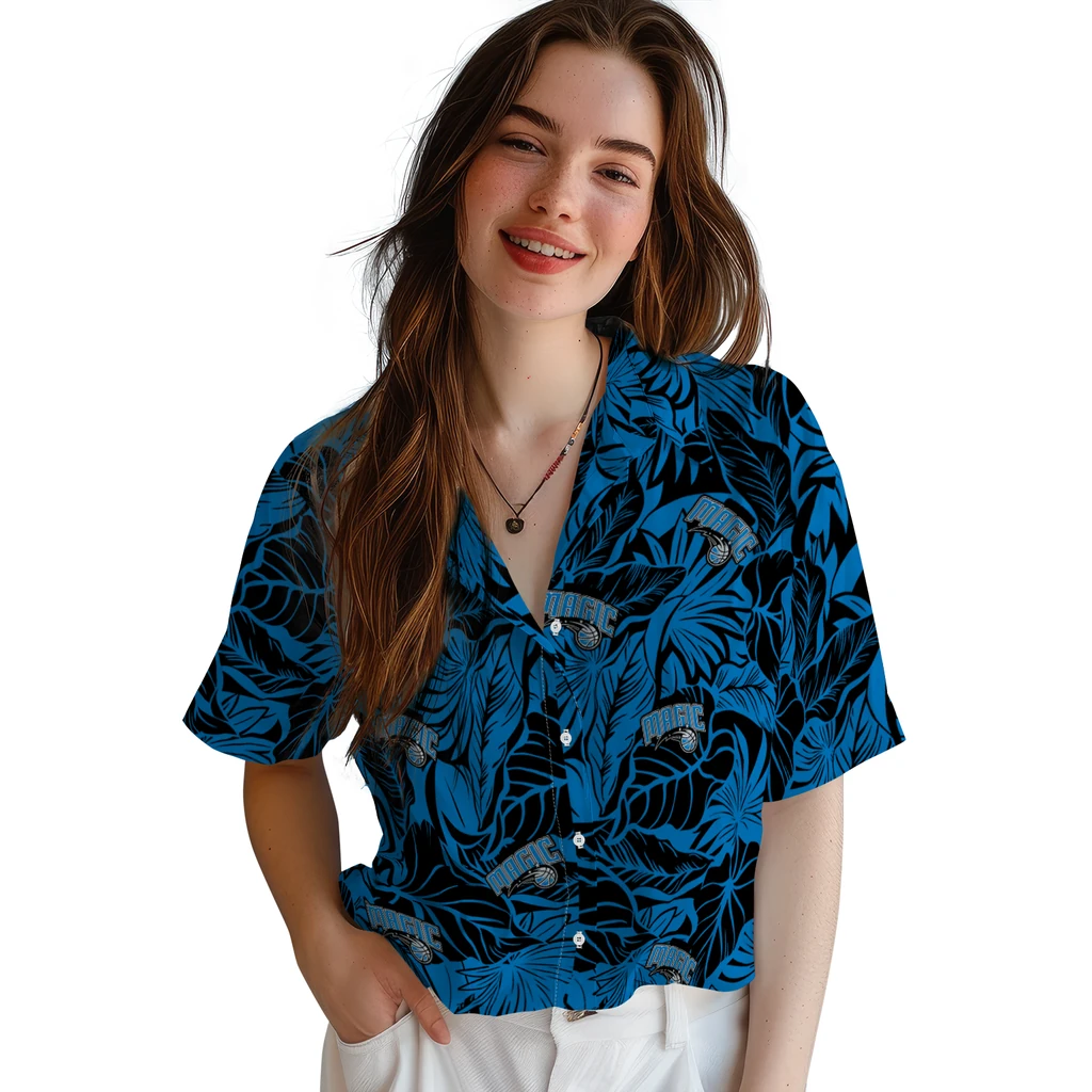 Orlando Magic Hawaiian Shirt - Monstera Layer orlando magic monstera layer blue hawaiian shirts latest model