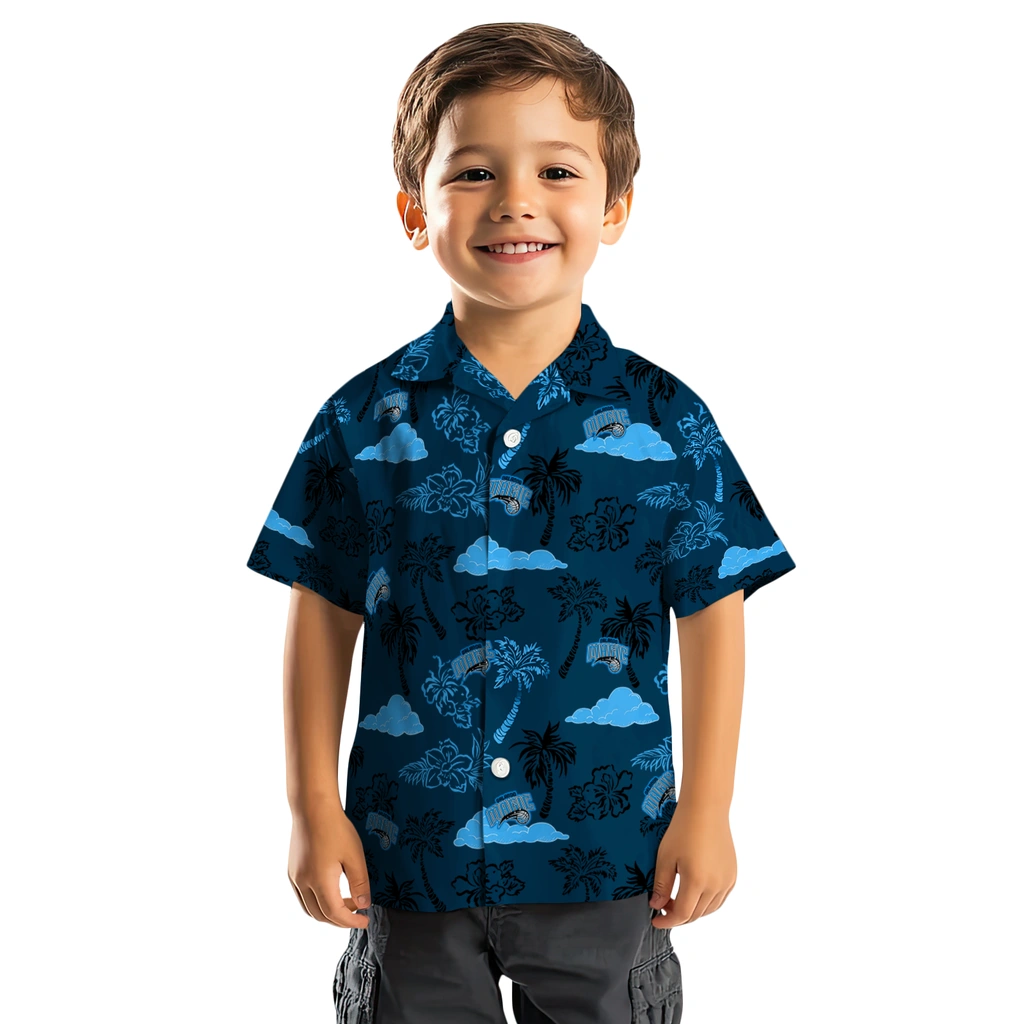 Orlando Magic Hawaiian Shirt - Palm And Clouds orlando magic palm and clouds blue hawaiian shirts top rated