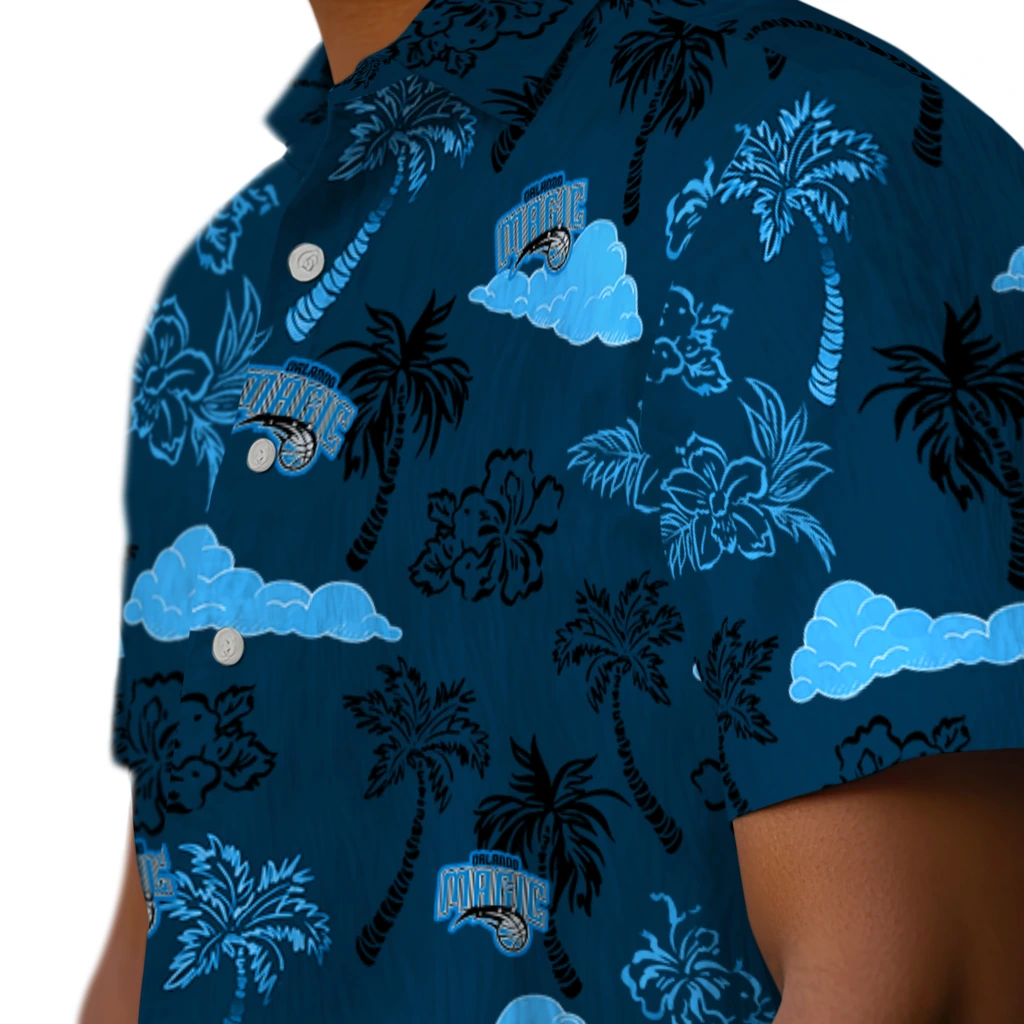 Orlando Magic Hawaiian Shirt - Palm And Clouds orlando magic palm and clouds blue hawaiian shirts trendy