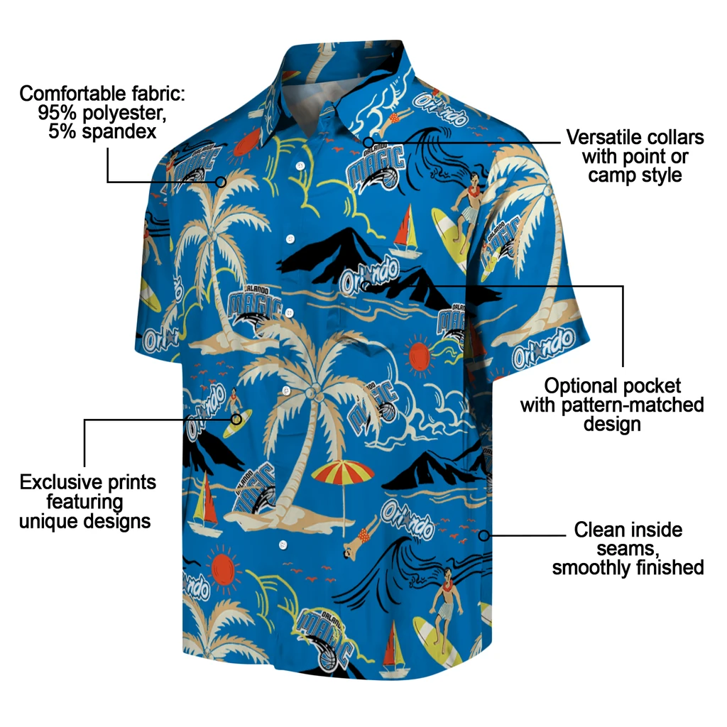 Orlando Magic Hawaiian Shirt - Palm Tree Island orlando magic palm tree island blue hawaiian shirts new arrival