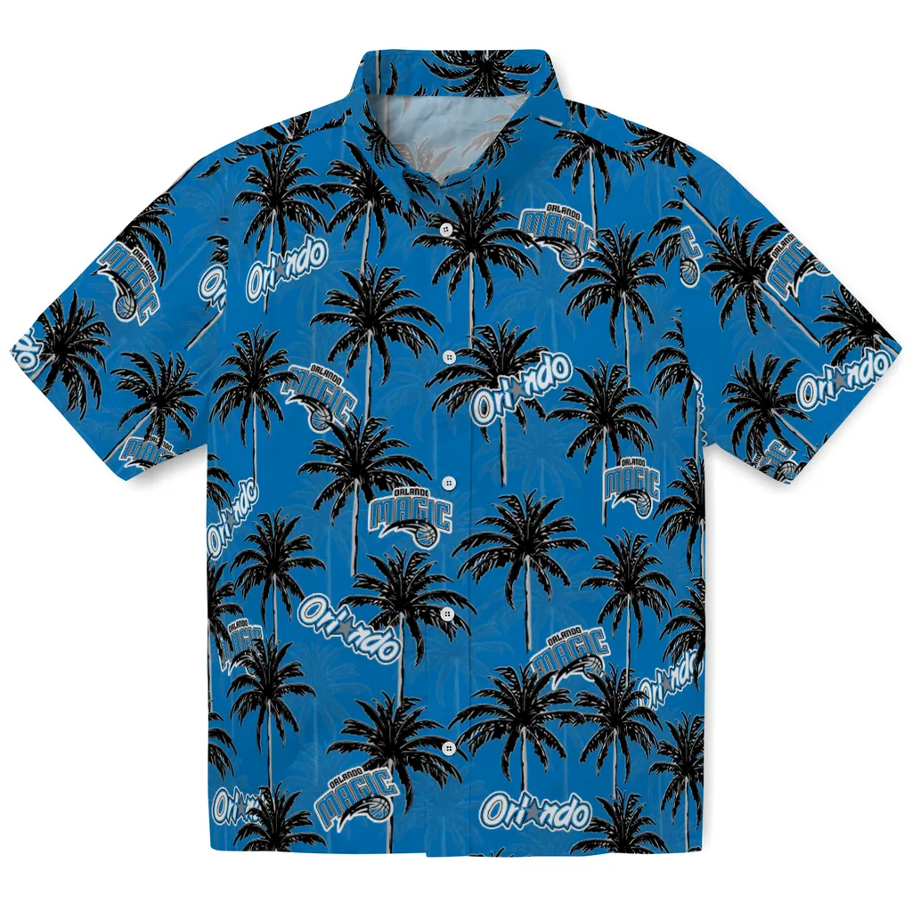 Orlando Magic Hawaiian Shirt - Palm Tree Motif orlando magic palm grove blue hawaiian shirts best selling