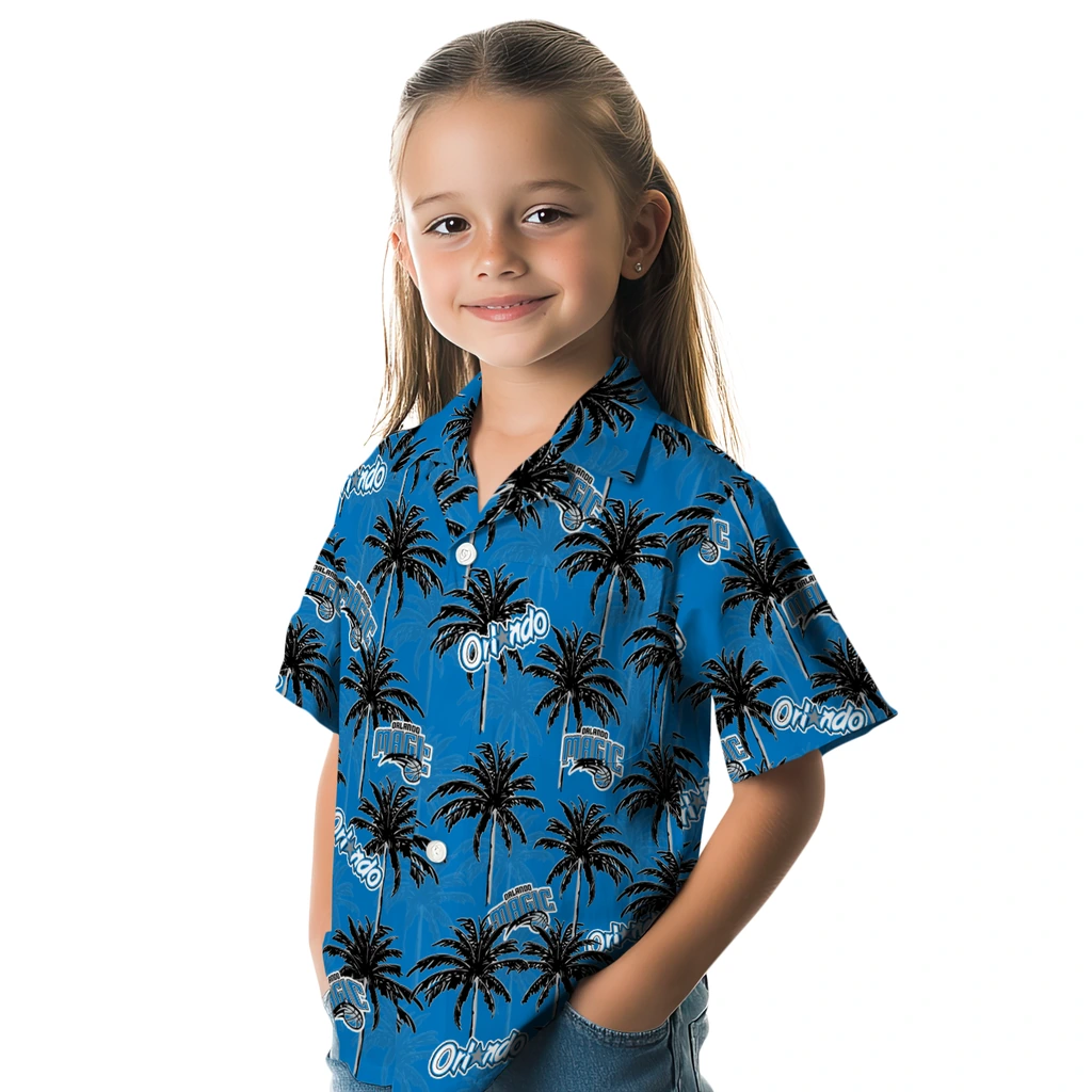 Orlando Magic Hawaiian Shirt - Palm Tree Motif orlando magic palm grove blue hawaiian shirts premium grade
