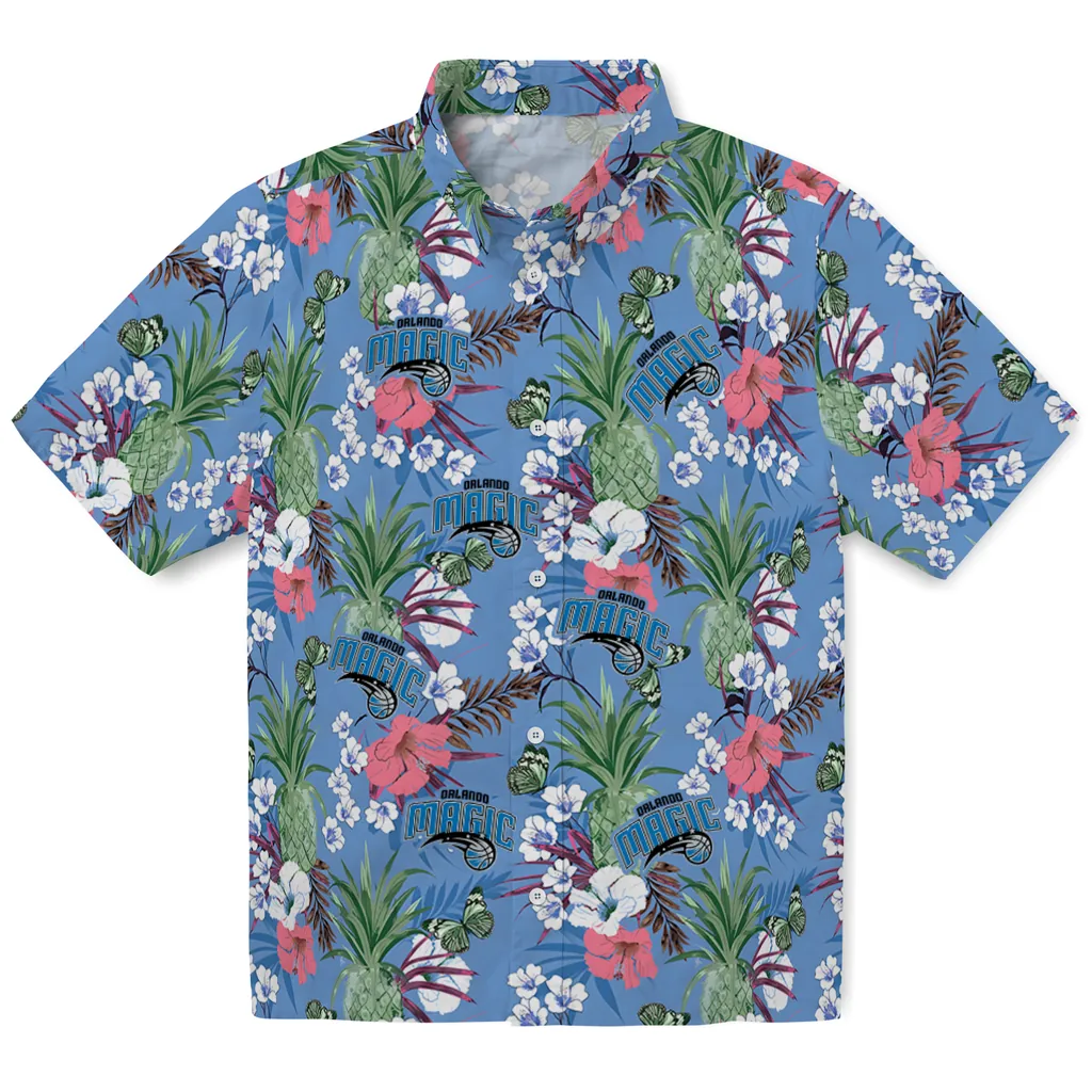 Orlando Magic Hawaiian Shirt - Pineapple Bouquet orlando magic pineapple bouquet best sky blue hawaiian shirts best selling