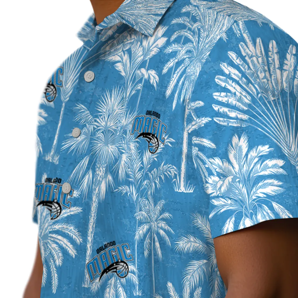 Orlando Magic Hawaiian Shirt - Vintage Palm Tree orlando magic palm shadows blue hawaiian shirts trendy