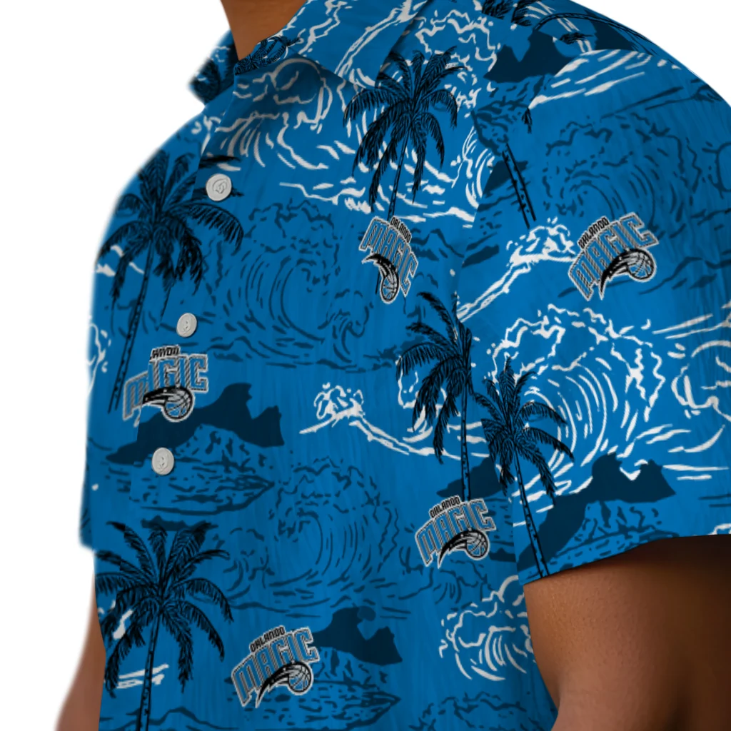 Orlando Magic Hawaiian Shirt - Wave Palm orlando magic wave palm blue hawaiian shirts trendy