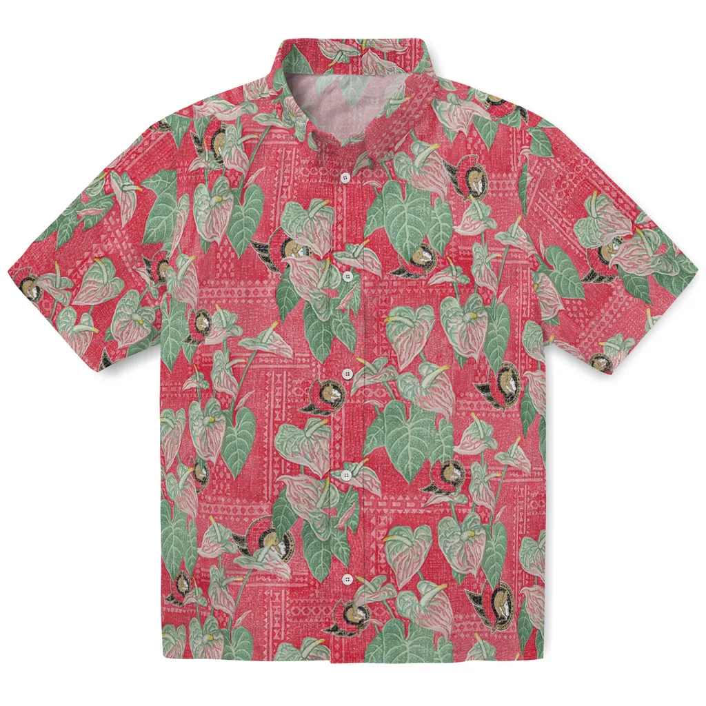Ottawa Senators Hawaiian Shirt - Anthurium Overlay ottawa senators anthurium overlay red hawaiian shirts best selling
