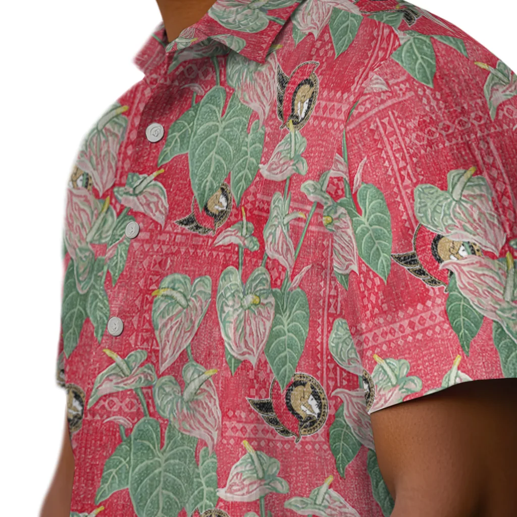Ottawa Senators Hawaiian Shirt - Anthurium Overlay ottawa senators anthurium overlay red hawaiian shirts trendy
