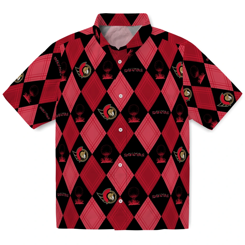 Ottawa Senators Hawaiian Shirt - Golfing Plaid ottawa senators balloon plaid red hawaiian shirts best selling