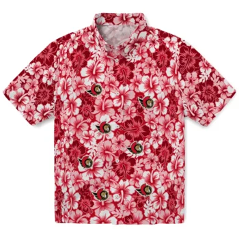 ottawa senators hibiscus blooms red hawaiian shirts best selling