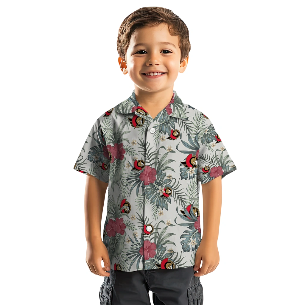 Ottawa Senators Hawaiian Shirt - Hibiscus Designs ottawa senators hibiscus designs beige hawaiian shirts top rated