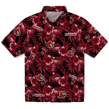 ottawa senators hibiscus exotic red hawaiian shirts best selling