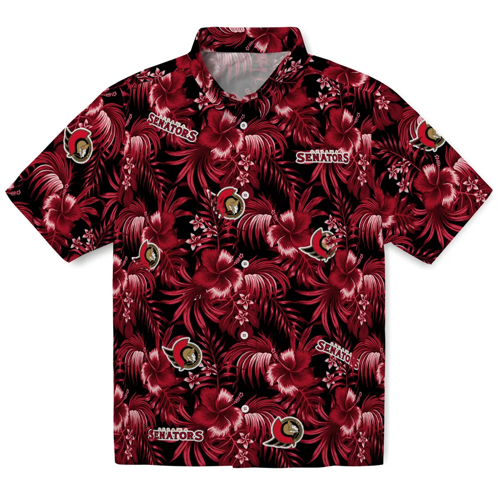 Ottawa Senators Hawaiian Shirt - Hibiscus Exotic ottawa senators hibiscus exotic red hawaiian shirts best selling