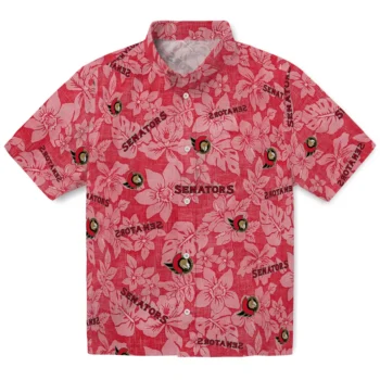 ottawa senators hibiscus oasis red hawaiian shirts best selling