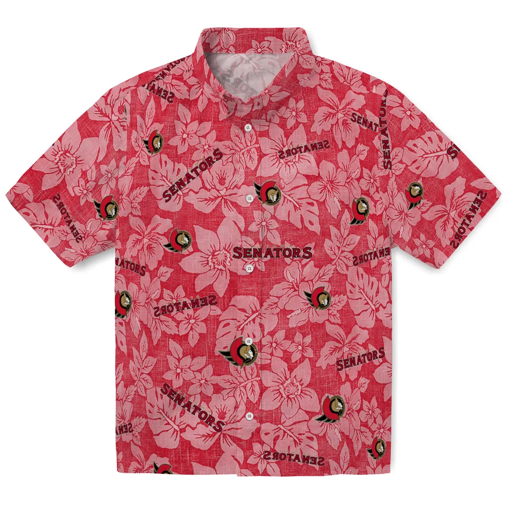 Ottawa Senators Hawaiian Shirt - Hibiscus Oasis ottawa senators hibiscus oasis red hawaiian shirts best selling