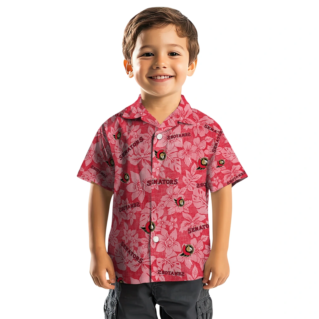 Ottawa Senators Hawaiian Shirt - Hibiscus Oasis ottawa senators hibiscus oasis red hawaiian shirts top rated