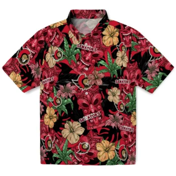 ottawa senators tiki jungle red hawaiian shirts best selling