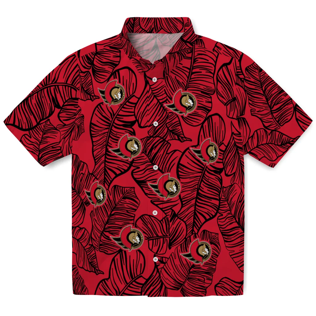 Ottawa Senators Hawaiian Shirt - Leaf Outline ottawa senators leaf outline red hawaiian shirts best selling