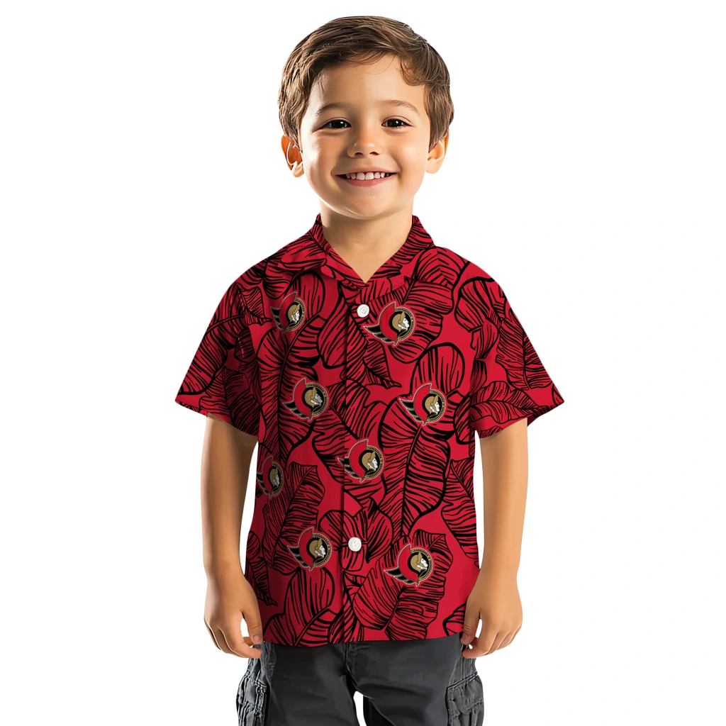 Ottawa Senators Hawaiian Shirt - Leaf Outline ottawa senators leaf outline red hawaiian shirts top rated