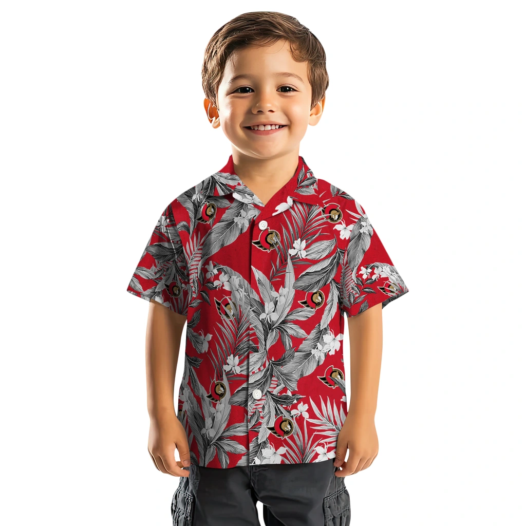 Ottawa Senators Hawaiian Shirt - Palm Leaves ottawa senators palm leaves red hawaiian shirts top rated