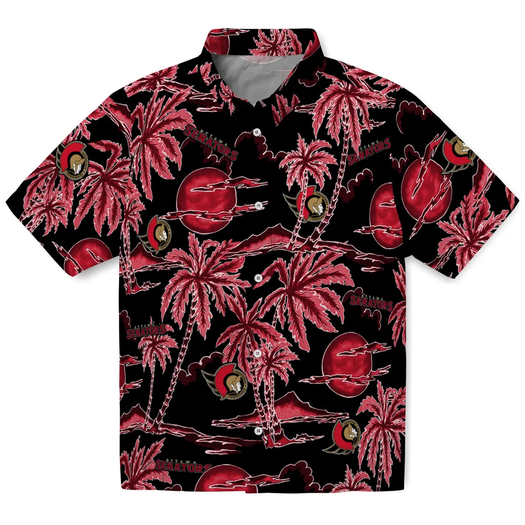 Ottawa Senators Hawaiian Shirt - Palm Sunset ottawa senators palm sunset hawaiian shirts best selling