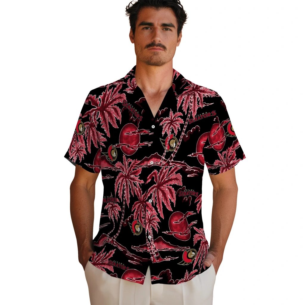Ottawa Senators Hawaiian Shirt - Palm Sunset ottawa senators palm sunset hawaiian shirts fashion forward