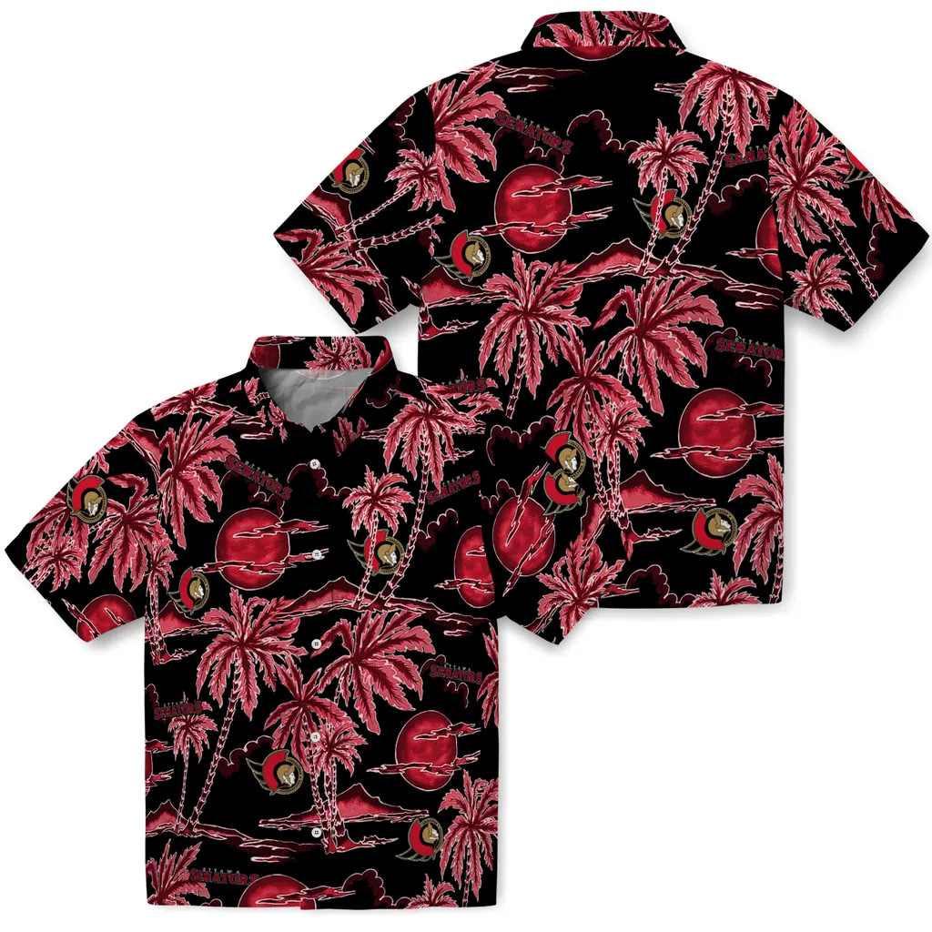 Ottawa Senators Hawaiian Shirt - Palm Sunset ottawa senators palm sunset hawaiian shirts high quality