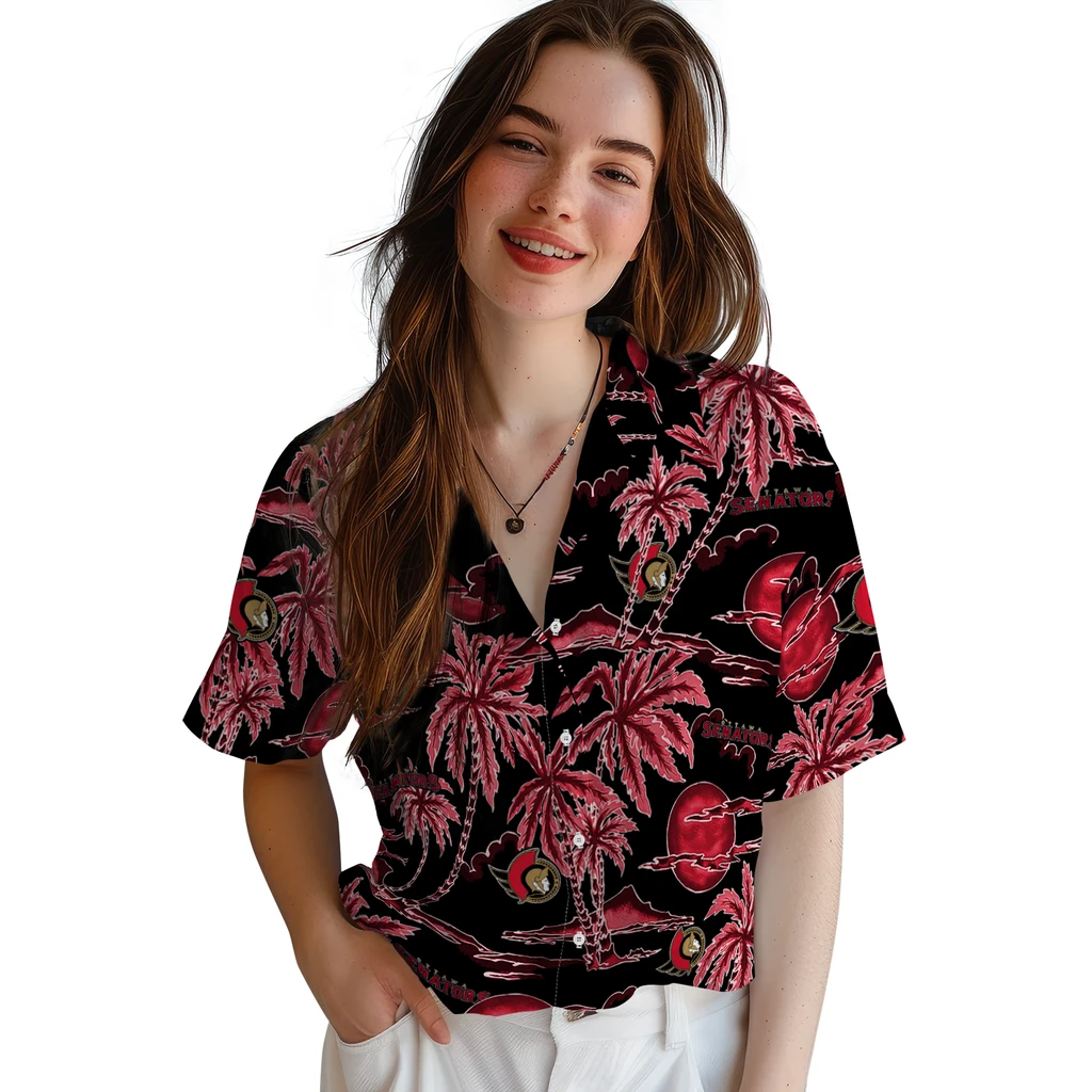 Ottawa Senators Hawaiian Shirt - Palm Sunset ottawa senators palm sunset hawaiian shirts latest model