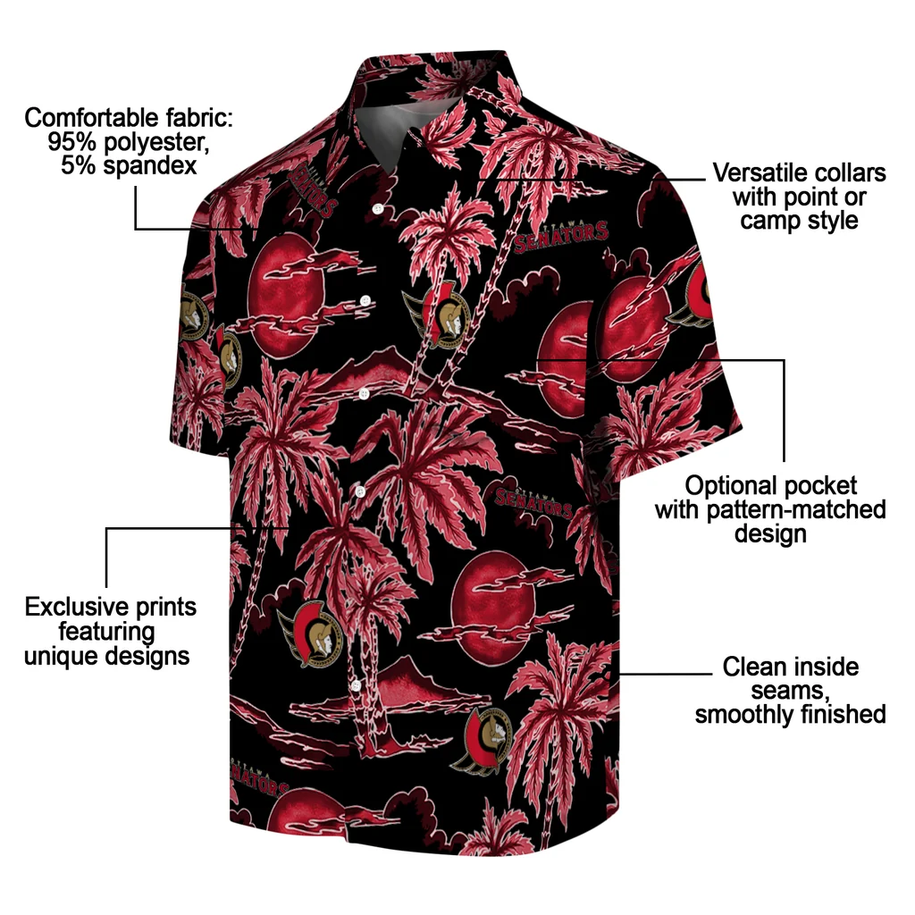Ottawa Senators Hawaiian Shirt - Palm Sunset ottawa senators palm sunset hawaiian shirts new arrival