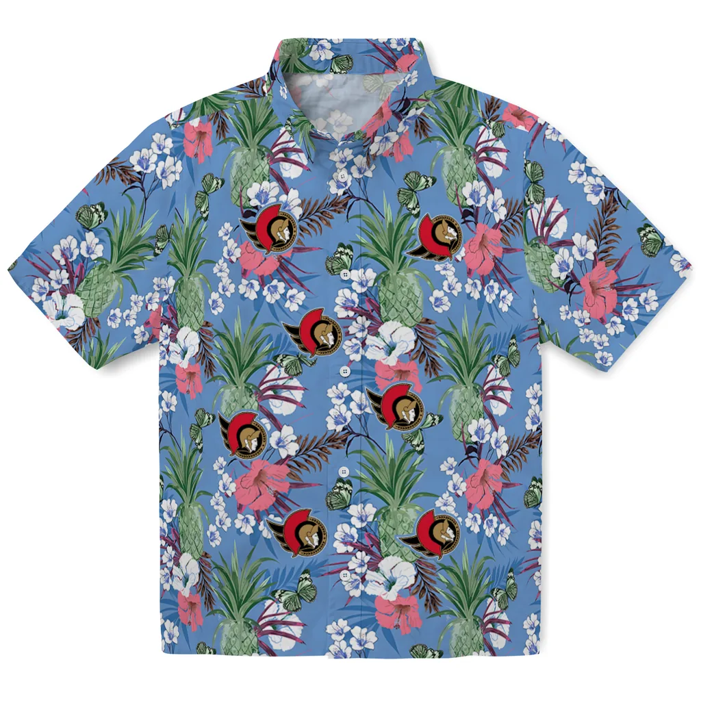Ottawa Senators Hawaiian Shirt - Pineapple Bouquet ottawa senators pineapple bouquet best sky blue hawaiian shirts best selling