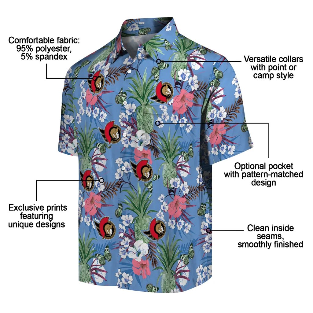 Ottawa Senators Hawaiian Shirt - Pineapple Bouquet ottawa senators pineapple bouquet best sky blue hawaiian shirts new arrival